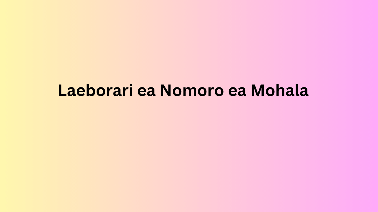 Laeborari ea Nomoro ea Mohala 