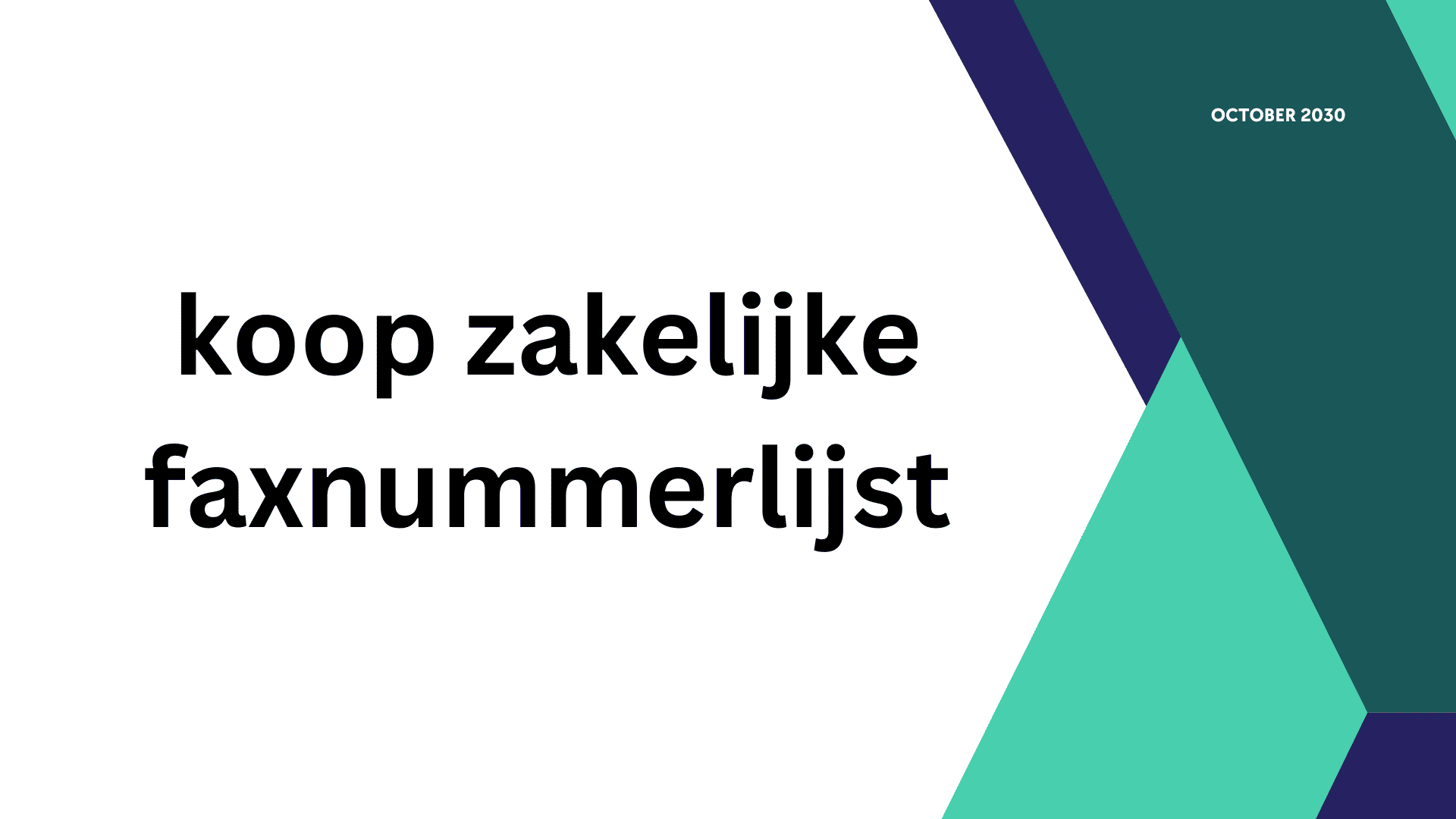 koop zakelijke faxnummerlijst