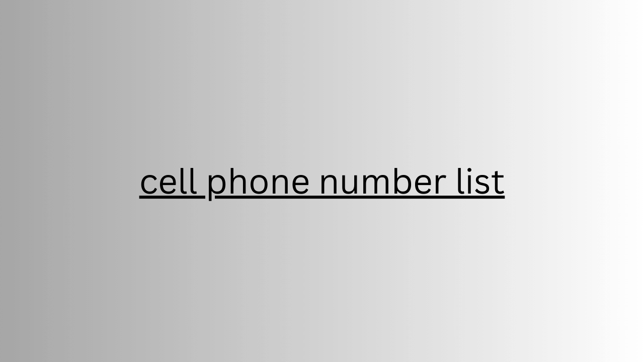 cell phone number list 