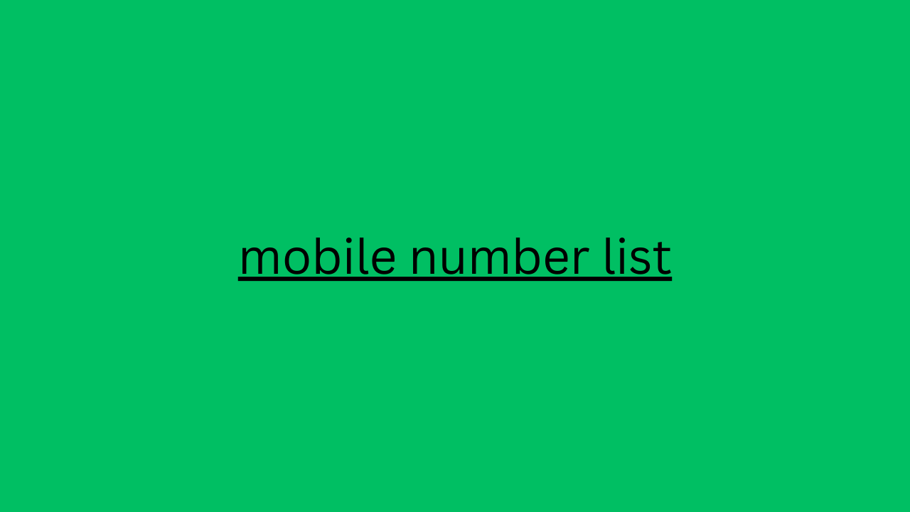 mobile number list 