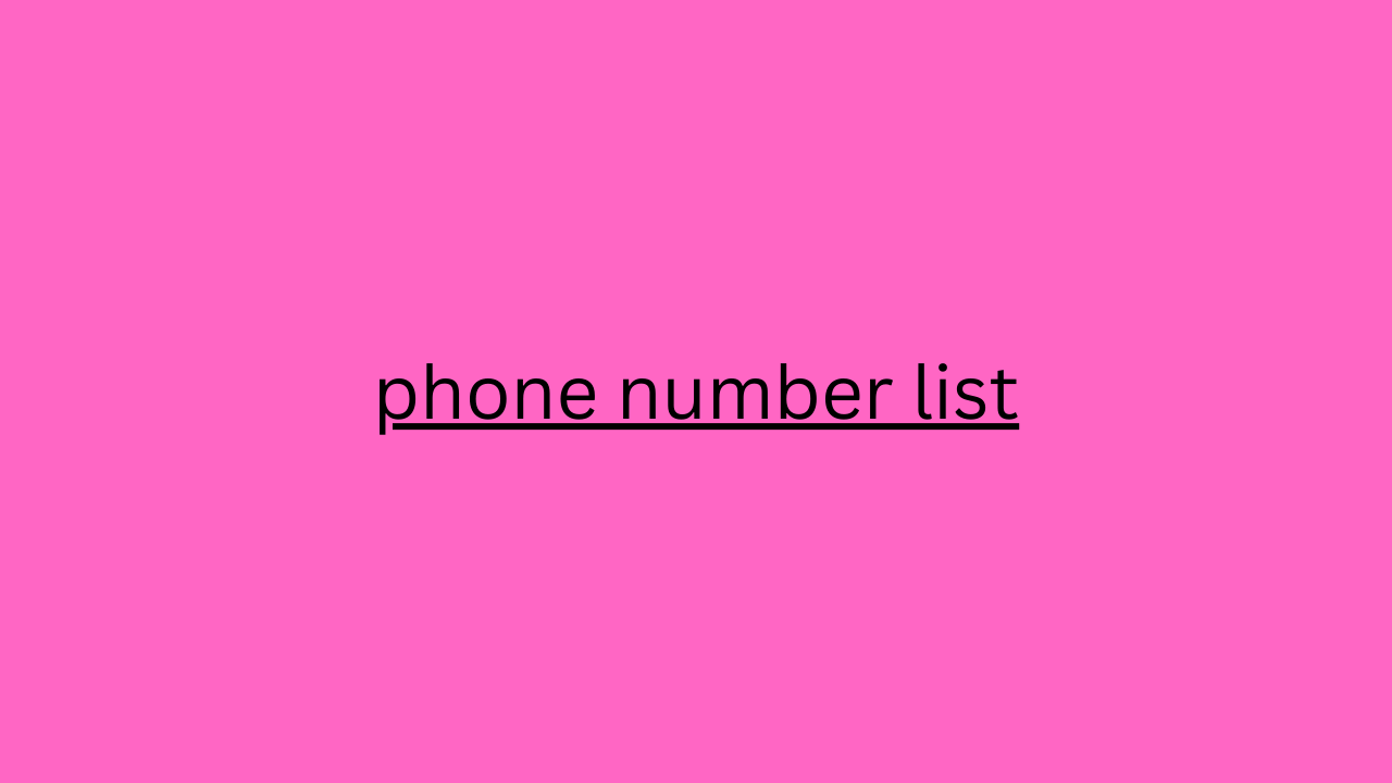 phone number list 