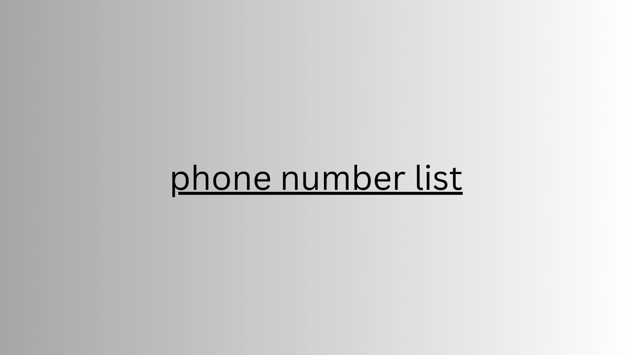 phone number list 